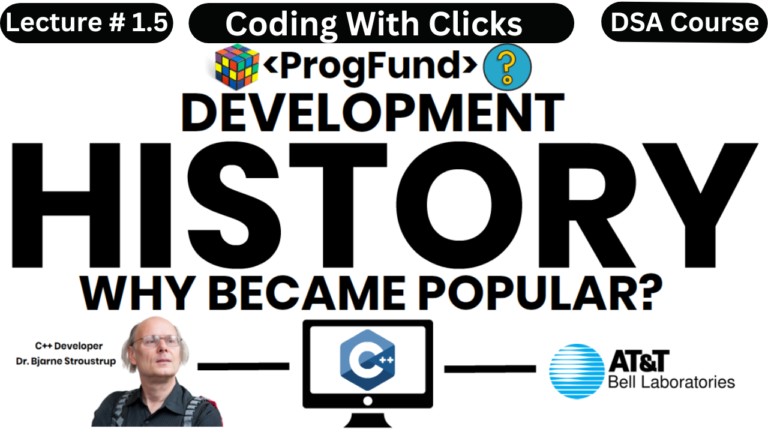 History of C++ Language – C++ Language Background – History of C++ and its importance – Programming Fundamentals Full Course