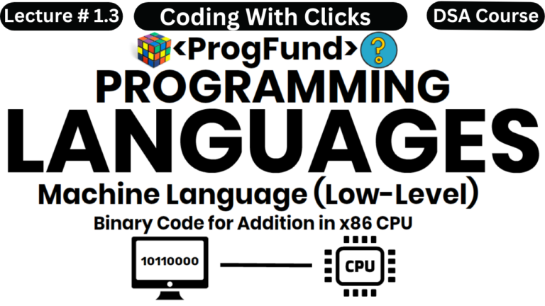 Machine Language (Low Level Language) – Programming Languages – Programming Fundamentals Full Course