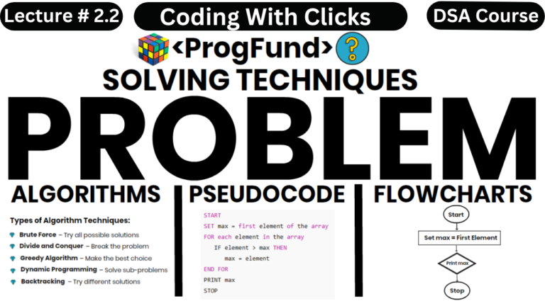 Problem Solving Techniques – Algorithm, Pseudocode and Flowchart – Programming Fundamentals Full Course