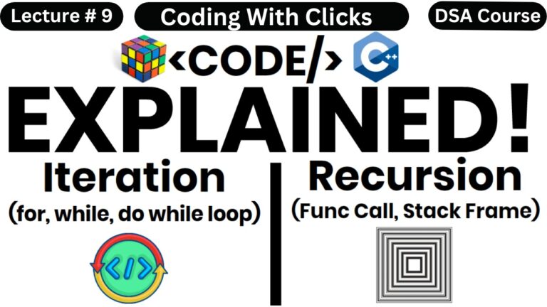 Iteration and Recursion in Data Structure – Iteration and Recursion Difference – Coding With Clicks