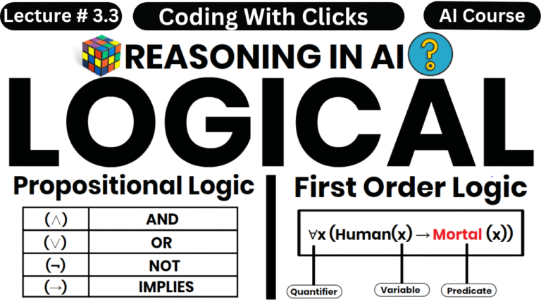 L # 3.3 – Logical Reasoning in Artificial Intelligence | Propositional Logic | First Order Logic